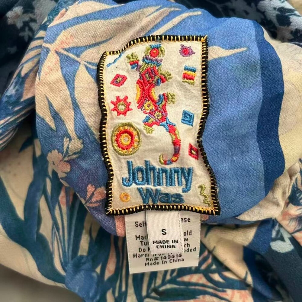 NWOT Johnny Was Anya Vest Floral Blue Open Front Hobo Chic Kimono Size S - Picture 10 of 14